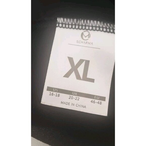 S.CHARMA BLACK BATWING SLEEVE IRREGULAR HEM CHIFFON BLOUSE TOP SZ XL - Picture 7 of 8